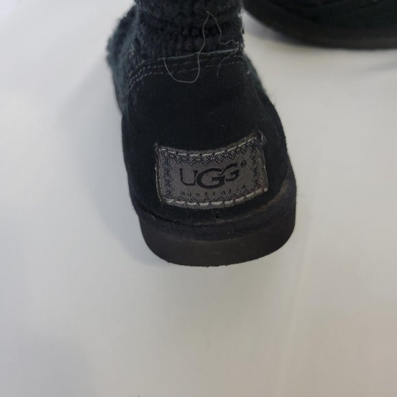 Ugg Australia Women 5819 Comfort Tall Sweater Cardi Knit Boots Shoes Sz 7 Black - Picture 7 of 10
